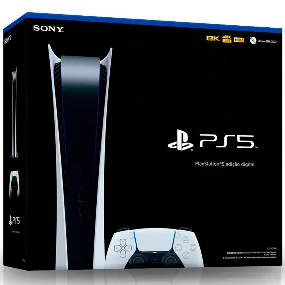 Console PlayStation 5 Digital Edition Branco + Controle Sem Fio Dualsense Branco – Sony